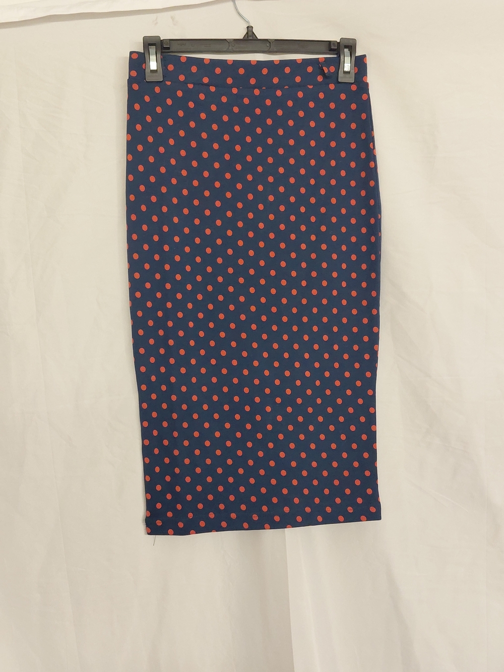 H&M Navy Pencil Skirt with Red Polka Dots NWT
